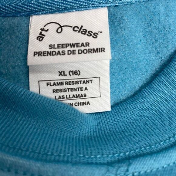 ART CLASS Unisex 2 PieceTie Dyed Sweatshirt & Shorts Pajama Set Size XL Blue New - Picture 8 of 11